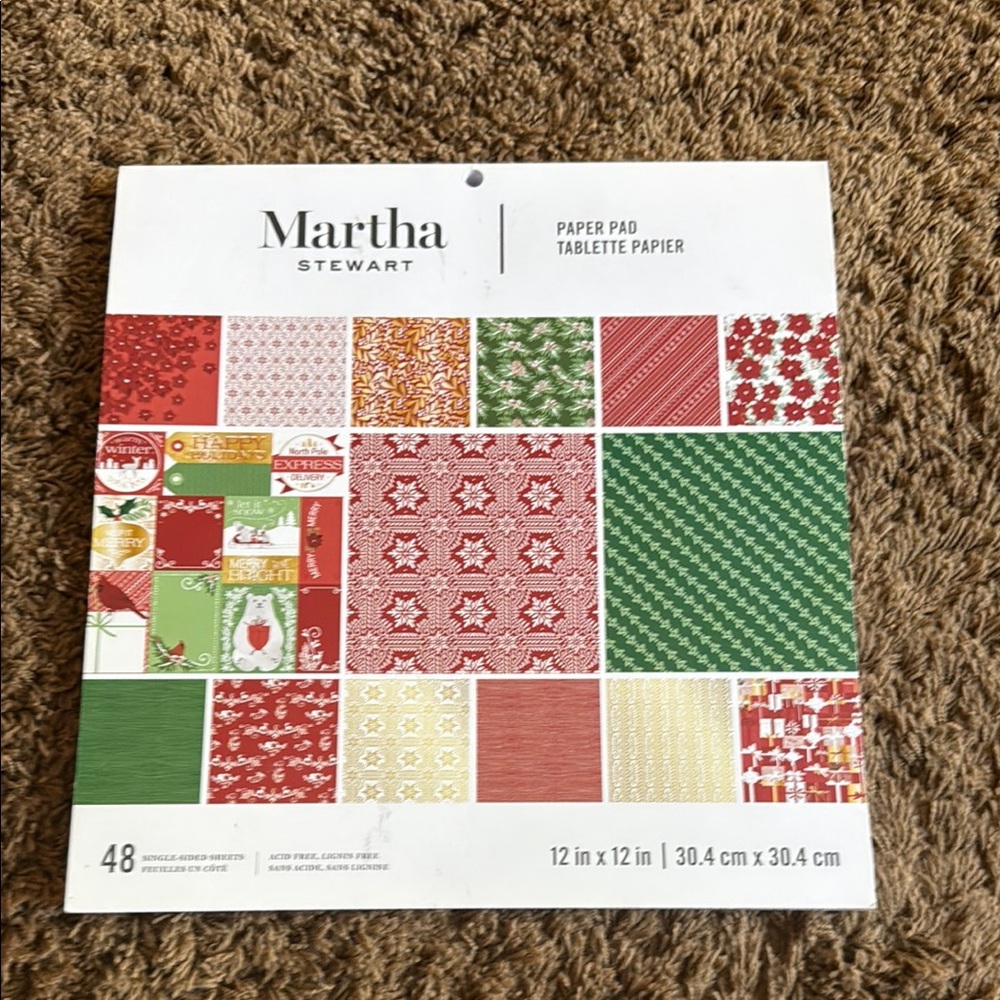 New Martha Stewart Holiday Paper Pad - Red, Green, Gold